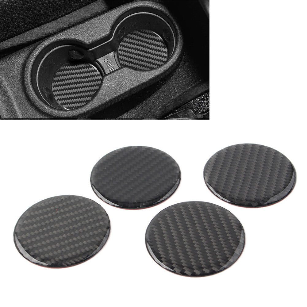 for Jeep for Wrangler JK 2007-2017 4x Car Water Cup Holder Mat Cover Trim