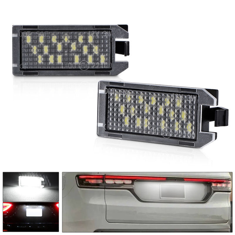 2X White LED License Plate Light Rear Tag Lamp fits for Dodge Viper 2015-2017