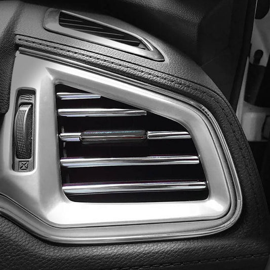 10-Piece Car Air Conditioner Socket Decorative Molded Strips in Silver for Nissan