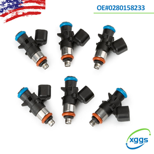 6pcs New Fuel Injectors 0280158233 For 2011-2017 for Dodge Grand Caravan 3.6L V6