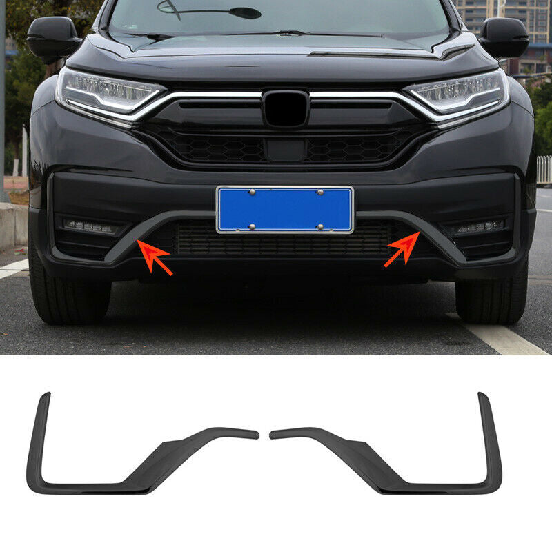Glossy Black Front bumper fog lamp Moulding trim Strips for Honda CR-V 2020-2022