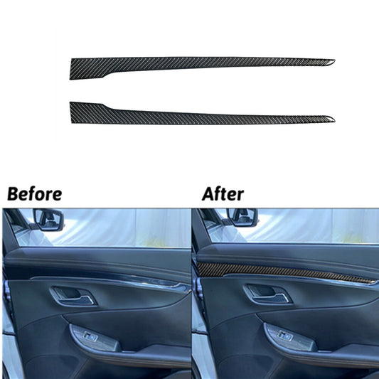 2X Rear Door Interior Trim Strip Cover Carbon Fiber for Chevy Impala 2014-2020