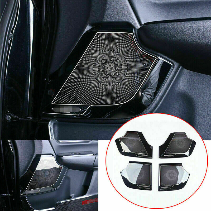 4X for Honda CRV CR-V 2017-2022 Black Titanium Interior Door Speaker Cover Trim