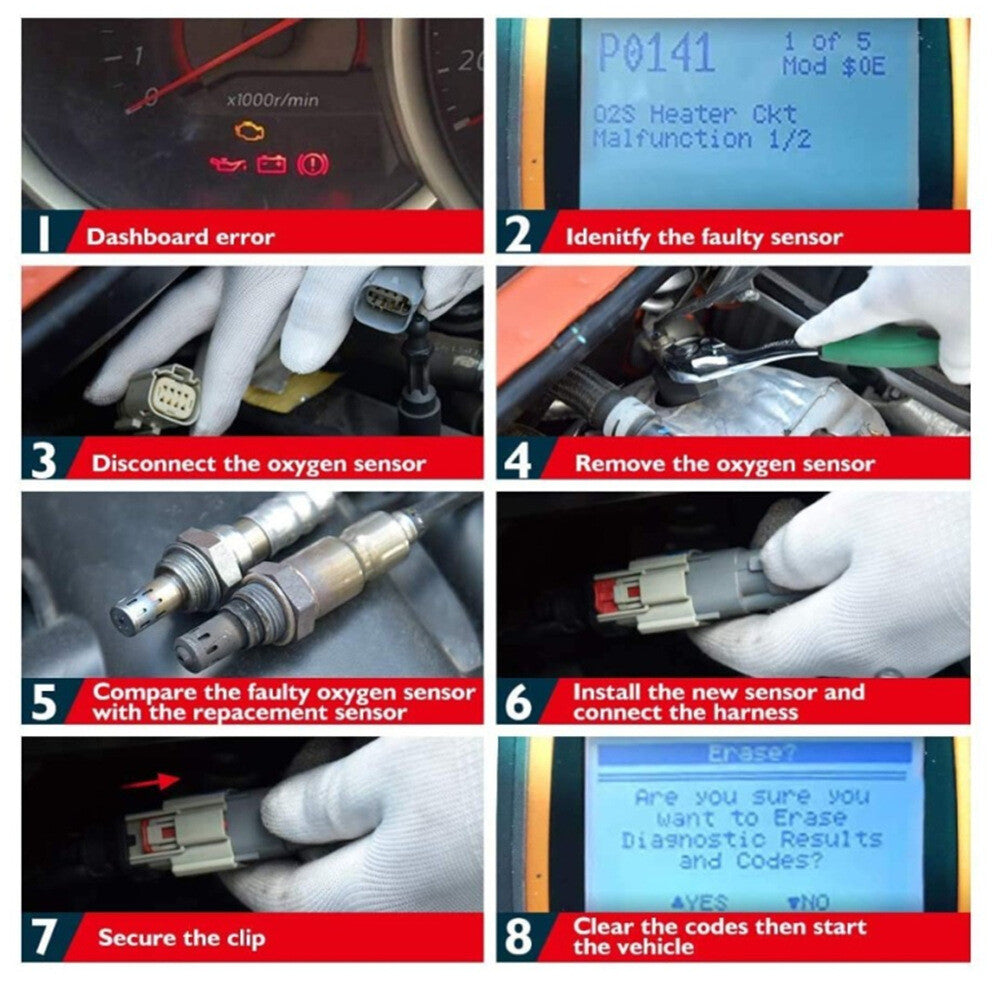 Four new Lambda oxygen sensors for BMW E81, E82, E87, E90, 120i, and 320i (upstream and downstream)