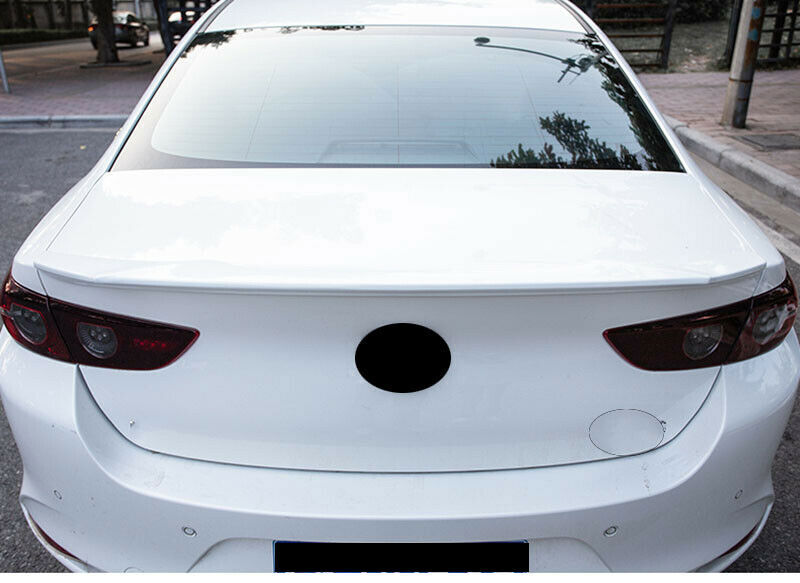 Pearl White Rear Trunk Lip Spoiler Visor Wing for Mazda 3 Axela sedan 2019-2024