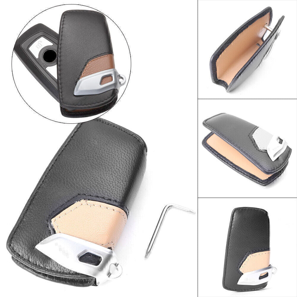 Auto Schl¨¹ssel Funkschl¨¹ssel Geh?use H¨¹lle Blau f¨¹r for BMW 3 5 7 Series X3 Leder