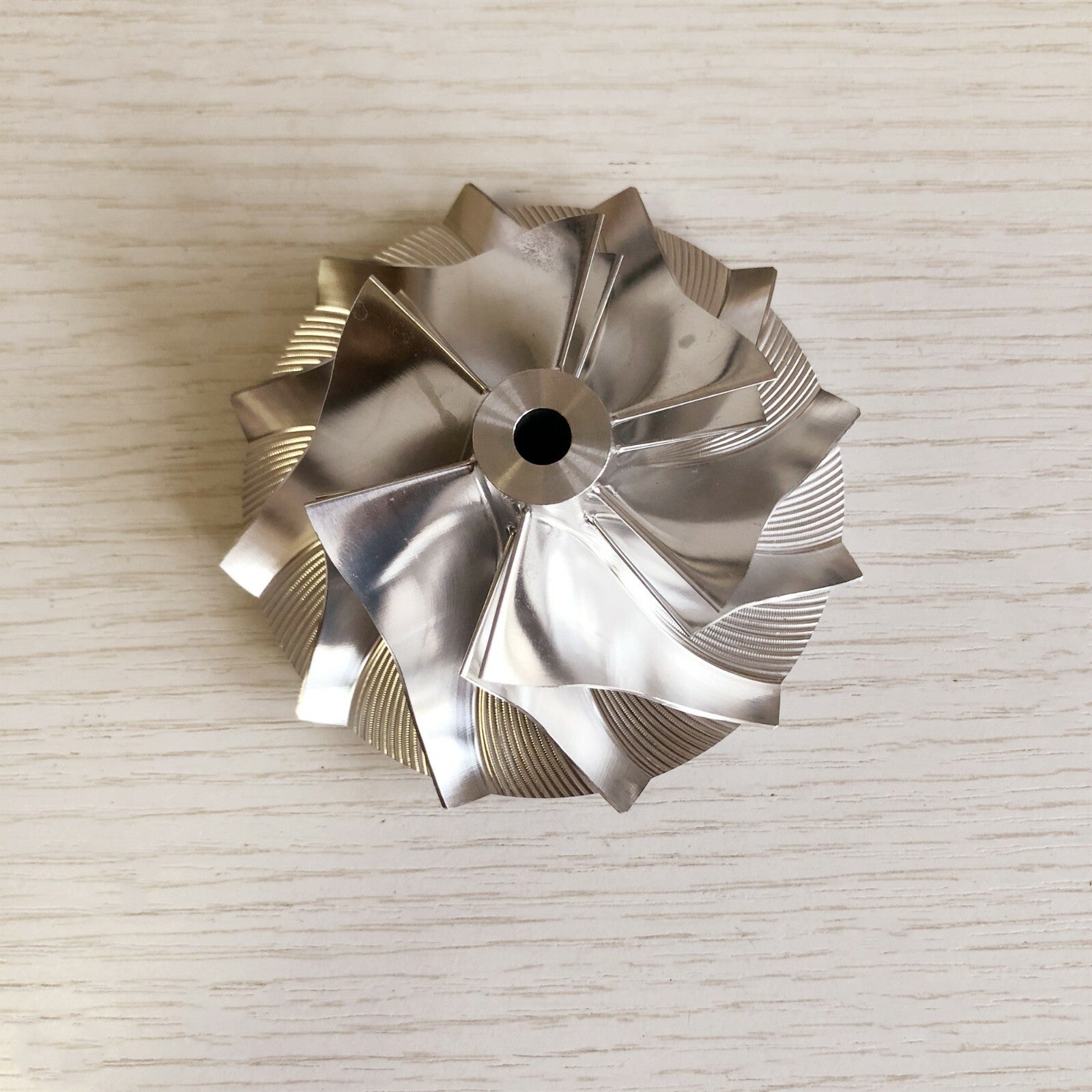 T04E 6+6 Blade 54.30/82.00 mm Turbocharger Aluminum 2618/Billed Steel Compressor Wheel