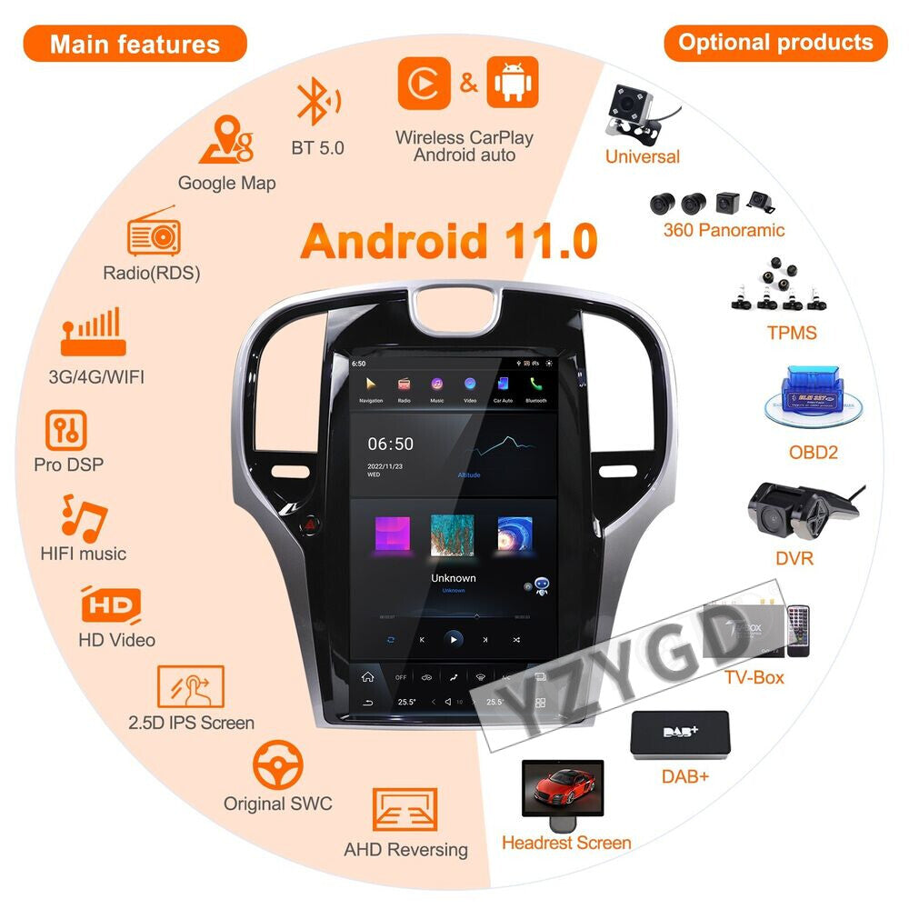 for Chrysler 300C 300S 2011-2019 Stereo Car Radio Carplay 2Din Receiver Screen