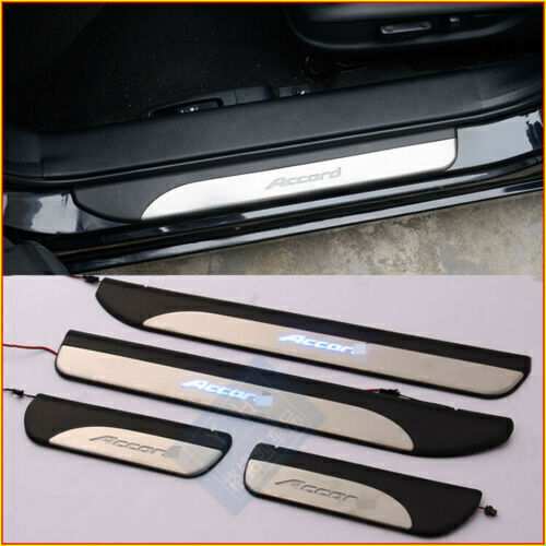 LED Illuminated Door Sill Scuff Plate Guards Trim New for Honda Accord 2014-2017