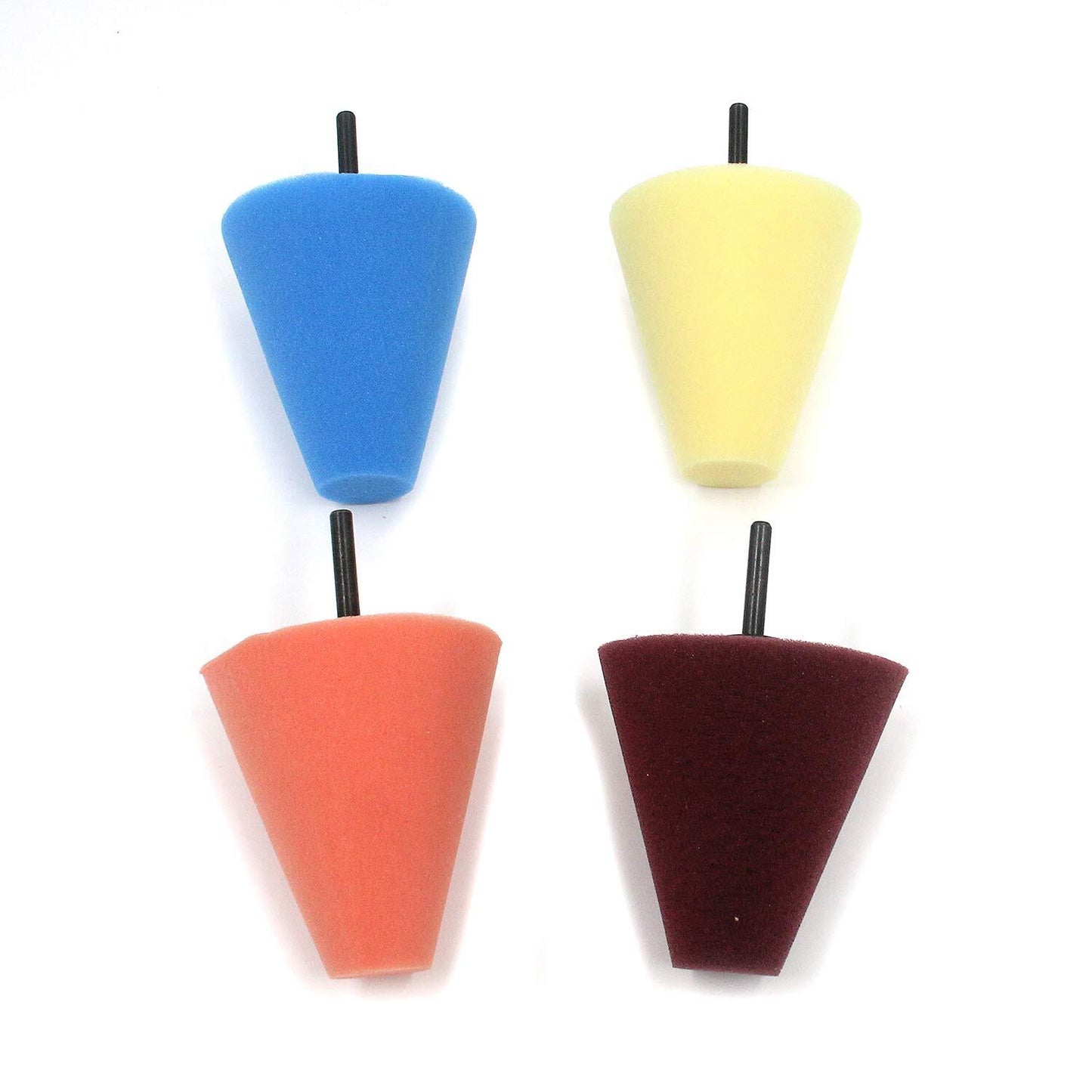 4-pack of foam sponge polishing cone pads for cleaning car wheels