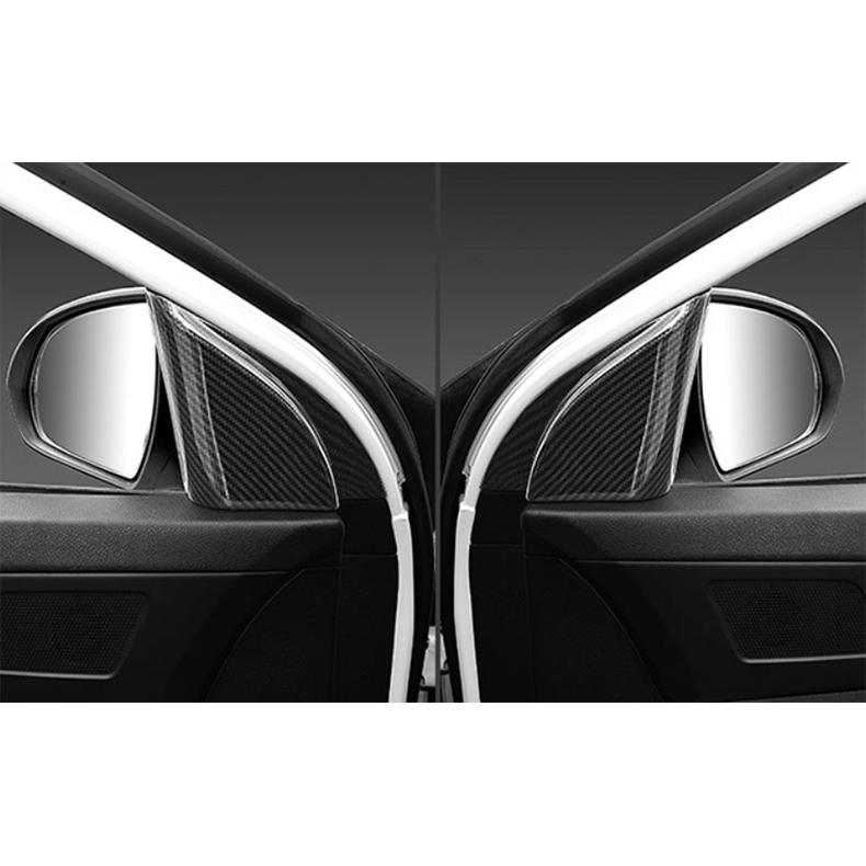 for Hyundai for Elantra 2017-2020 Carbon Fiber Front Triangle A Pillar Cover Trim 2x
