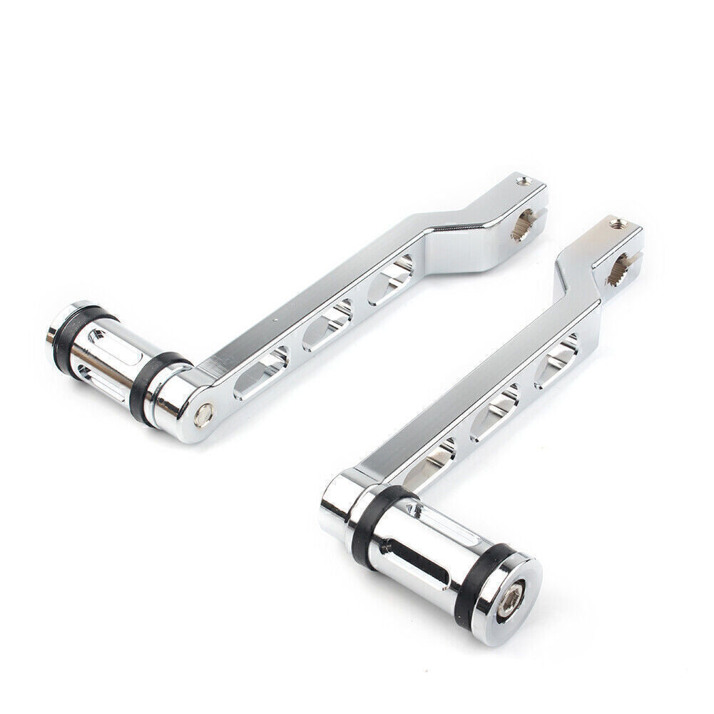 Chrome Arm Heelshift Toe levers w/Shifter Pegs CNC Fit for Harley Touring Road King