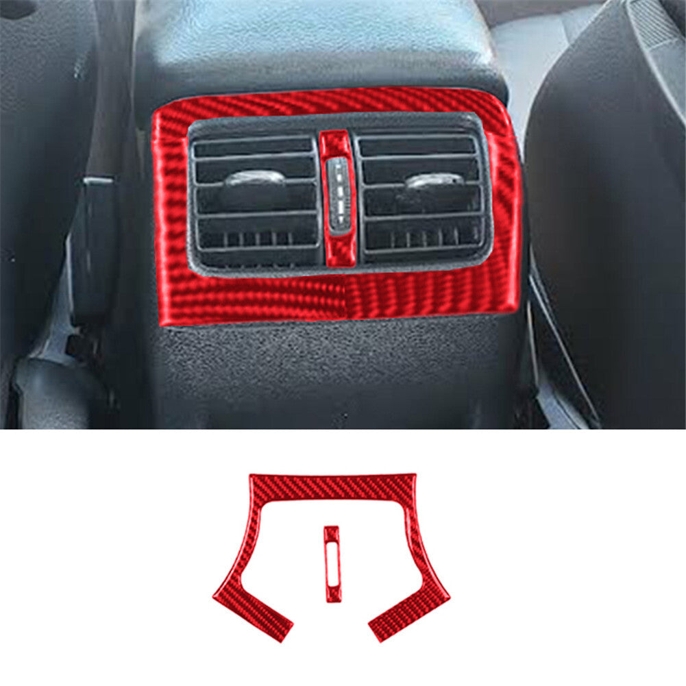 Red carbon fiber rear air outlet trim for Mercedes-Benz W203 2005-2007
