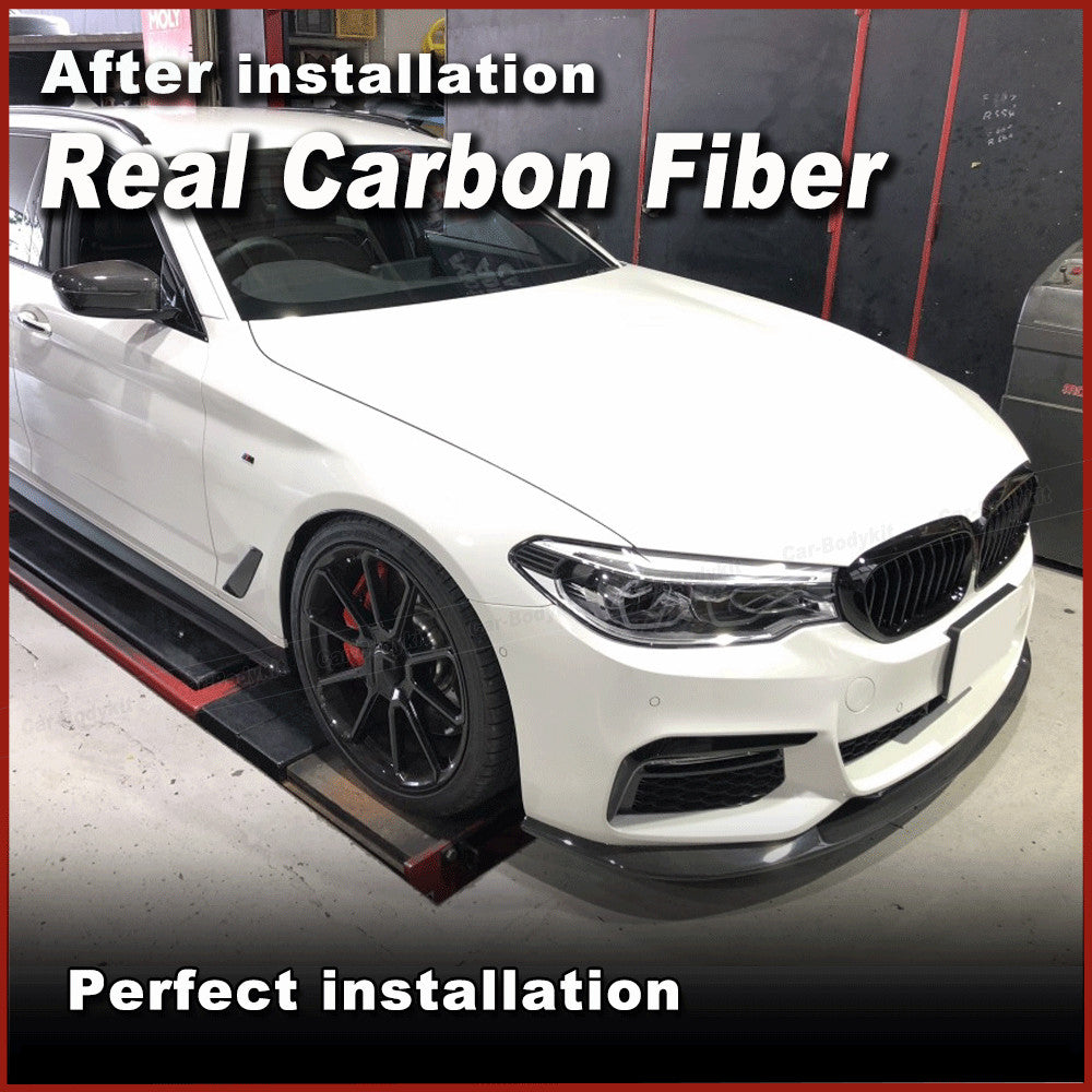 for BMW 5 Series G30 G38 M550i M-TECH LCI 2021-2024 Real Carbon Front Bumper Lip