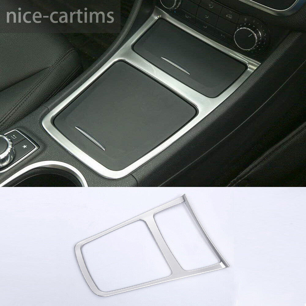 Silver ABS Central Storage Box Panel Cover for Benz A GLA CLA Class W176 2013-19