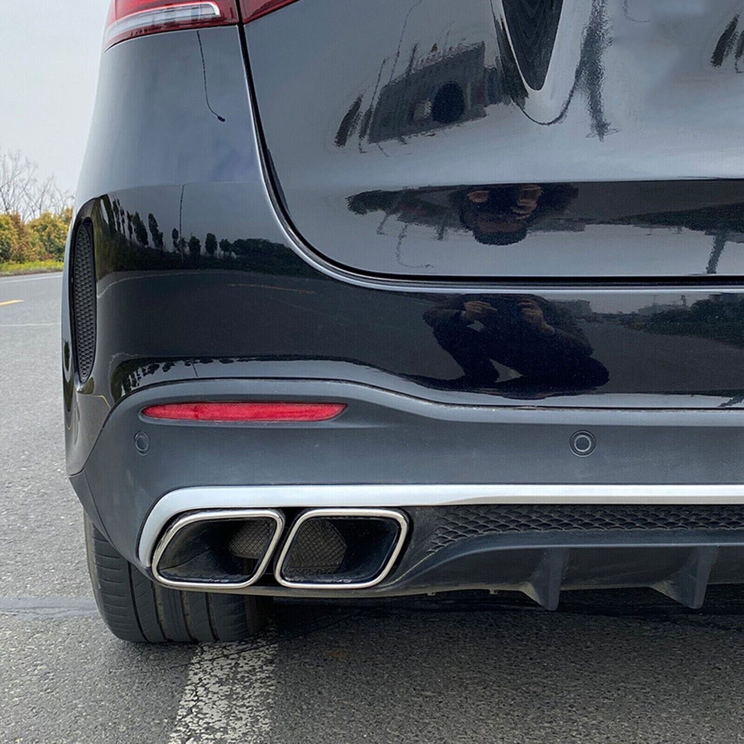 for Mercedes-Benz V167 GLE53 AMG 2020-2022 Chrome Steel Exhaust Pipe Trim Kit 4x