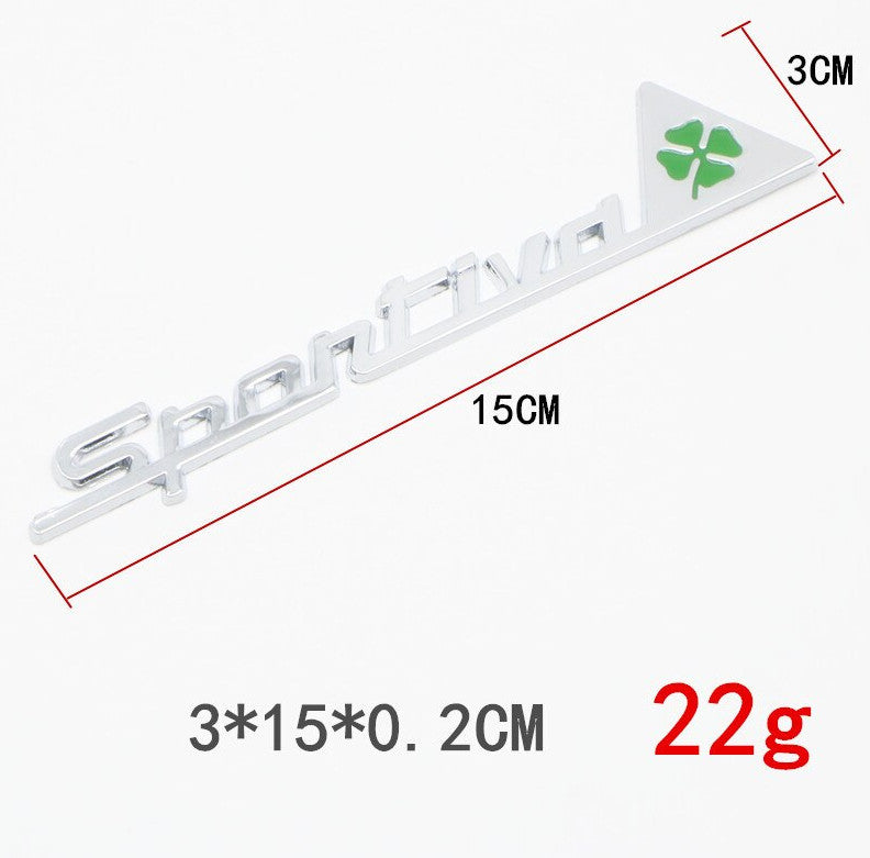 1-Piece for Alfa Romeo Silver Sportiva Side Fender Trunk Sticker Badge
