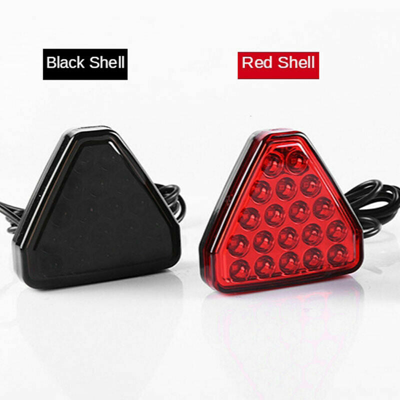 Universal F1 Style 19 LED Strobe Rear Stop Tail Lamp Triangle Brake Light Red