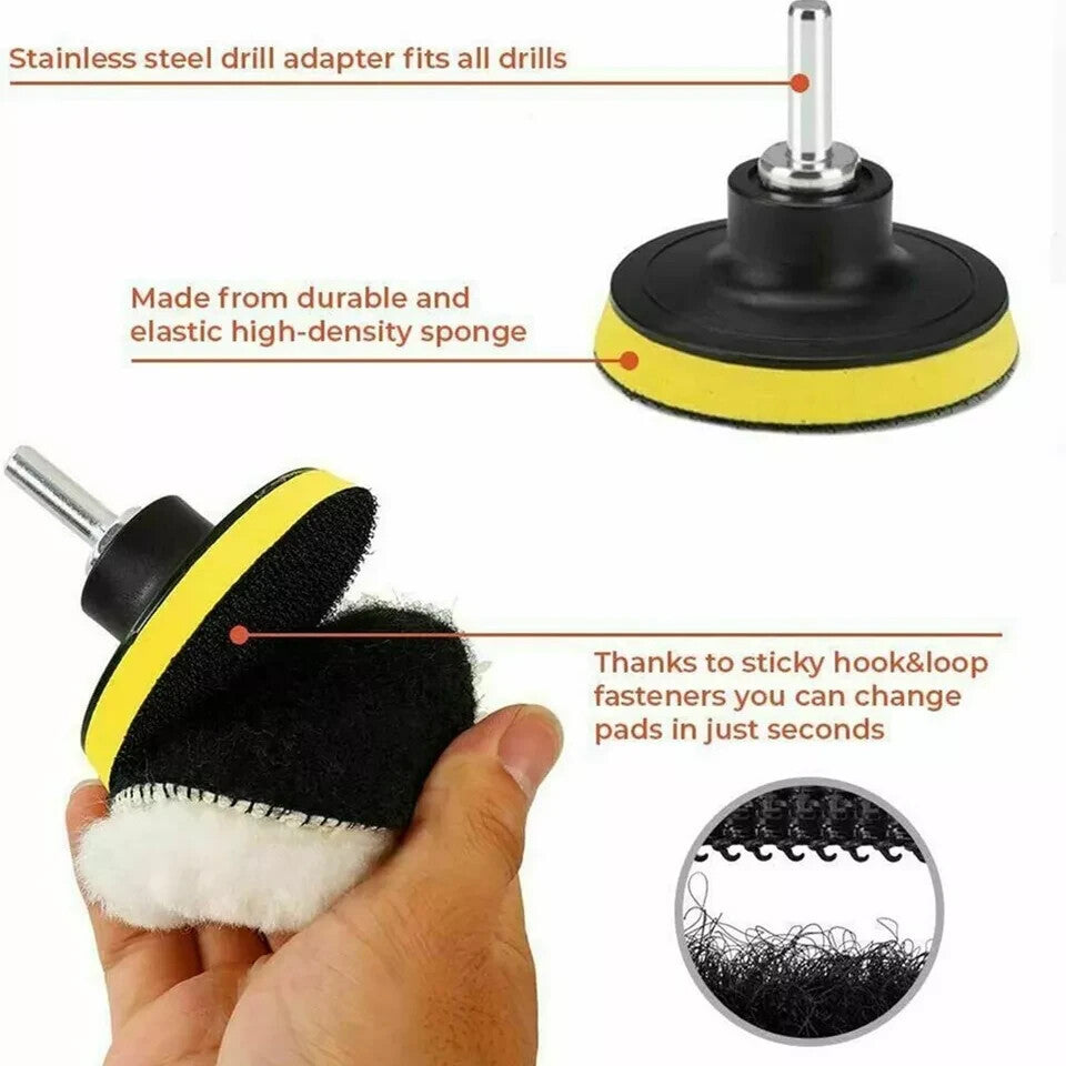 11-Piece 5-inch Car Polishing Pad Polishing Drill Sponge Kit Waxing Foam Polisher