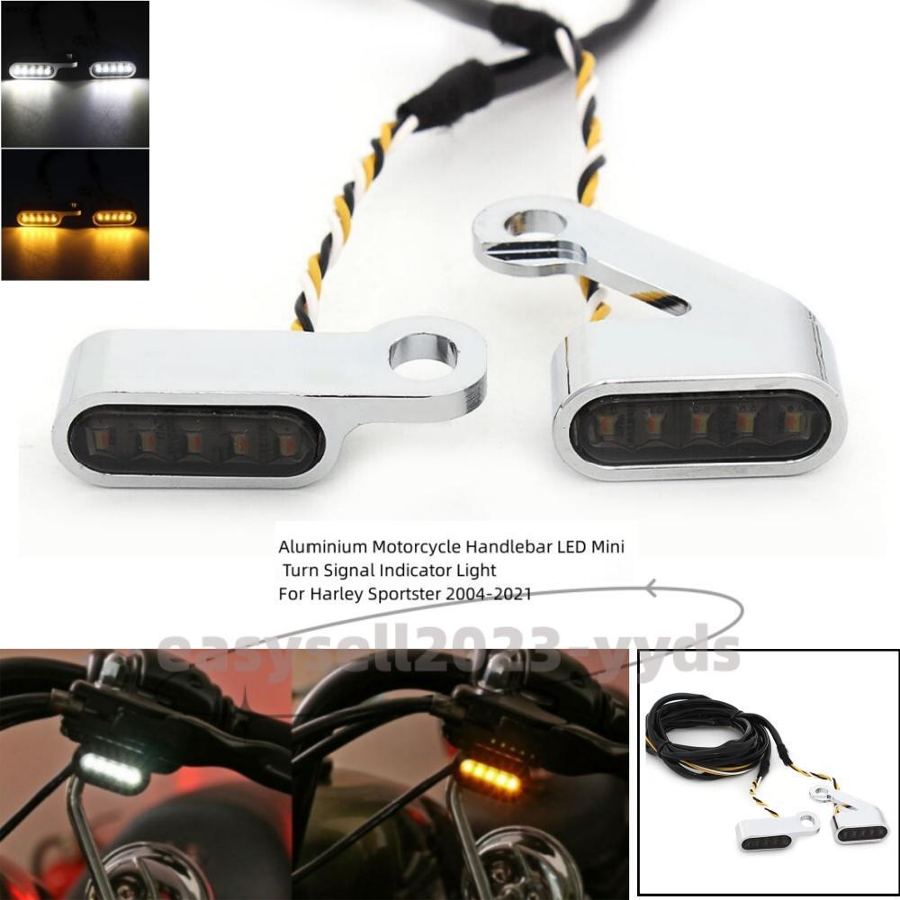 Motorcycle Handlebar for Mini LED Indicator Turn Signal Light for Harley Sportster