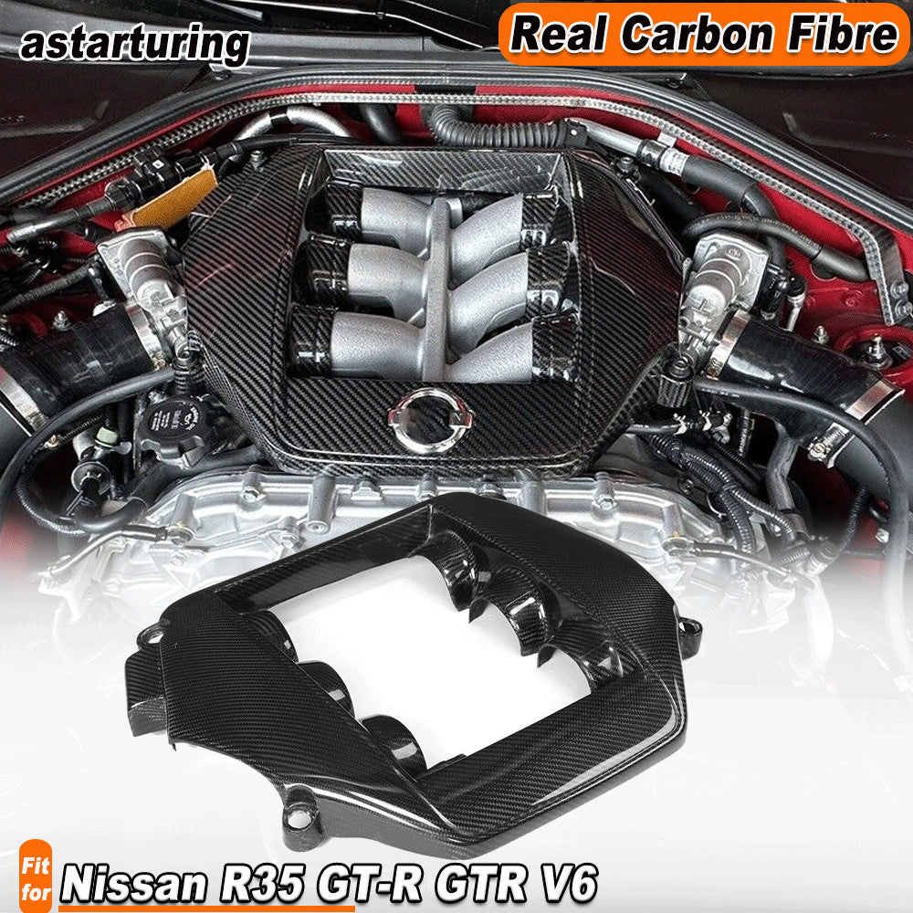 for Nissan GTR R35 2009-2015 REAL Carbon Front Engine Cover Lid Protector Guards