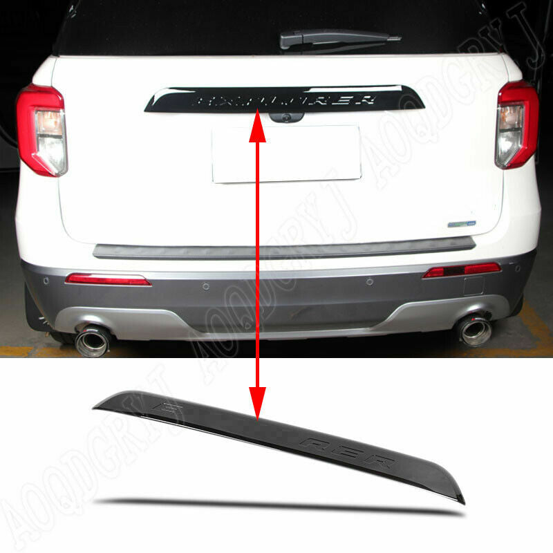 for Ford Explorer 2020-22 Glossy Black Trunk Middle Tailgate Moulding Strip Trim