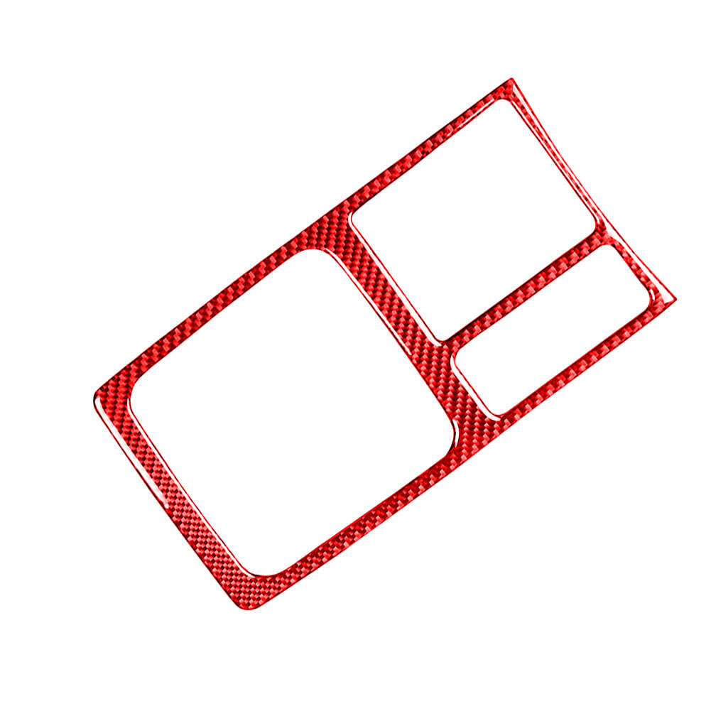 for Mitsubishi Lancer DE/ for ES 2008-15 Red Carbon Fiber Gear Shift Frame Cover Trim