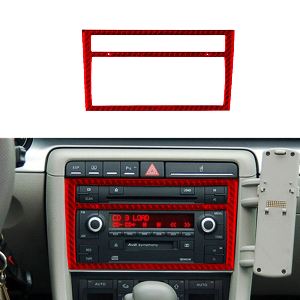 Red Carbon Fiber Air Conditioner Frame Panel Cover Trim for Audi for A4 S4 2005-2006
