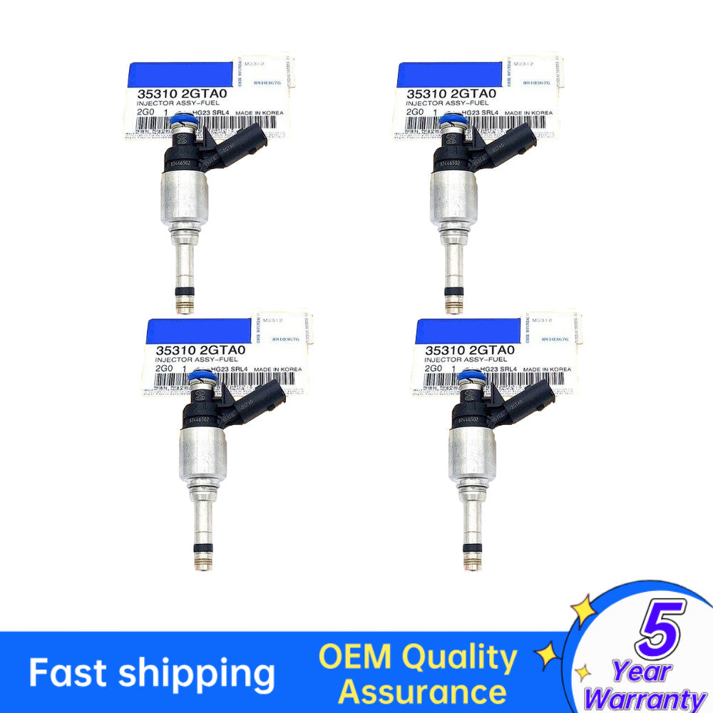 4-pack of fuel injectors for Hyundai Sonata and for Kia Sorento 2015-2017 35310-2GTA0