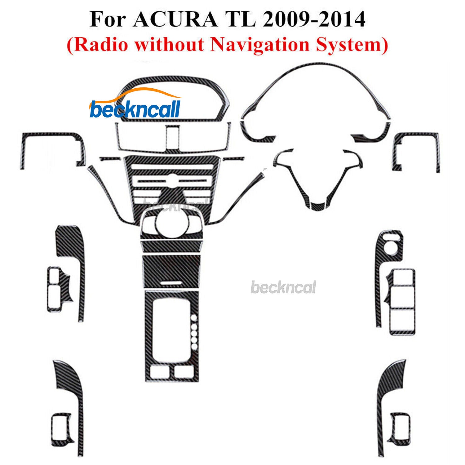 27PCS Real Carbon Fiber Full Kits Interior Cover Trim Set For 2009-2014 for Acura TL