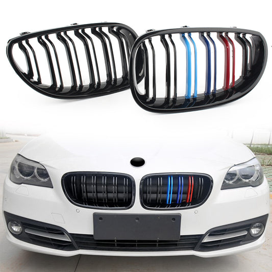 Front Kidney Grill Grille Gloss Black for BMW E60 E61 03-2010 Left Right Pair