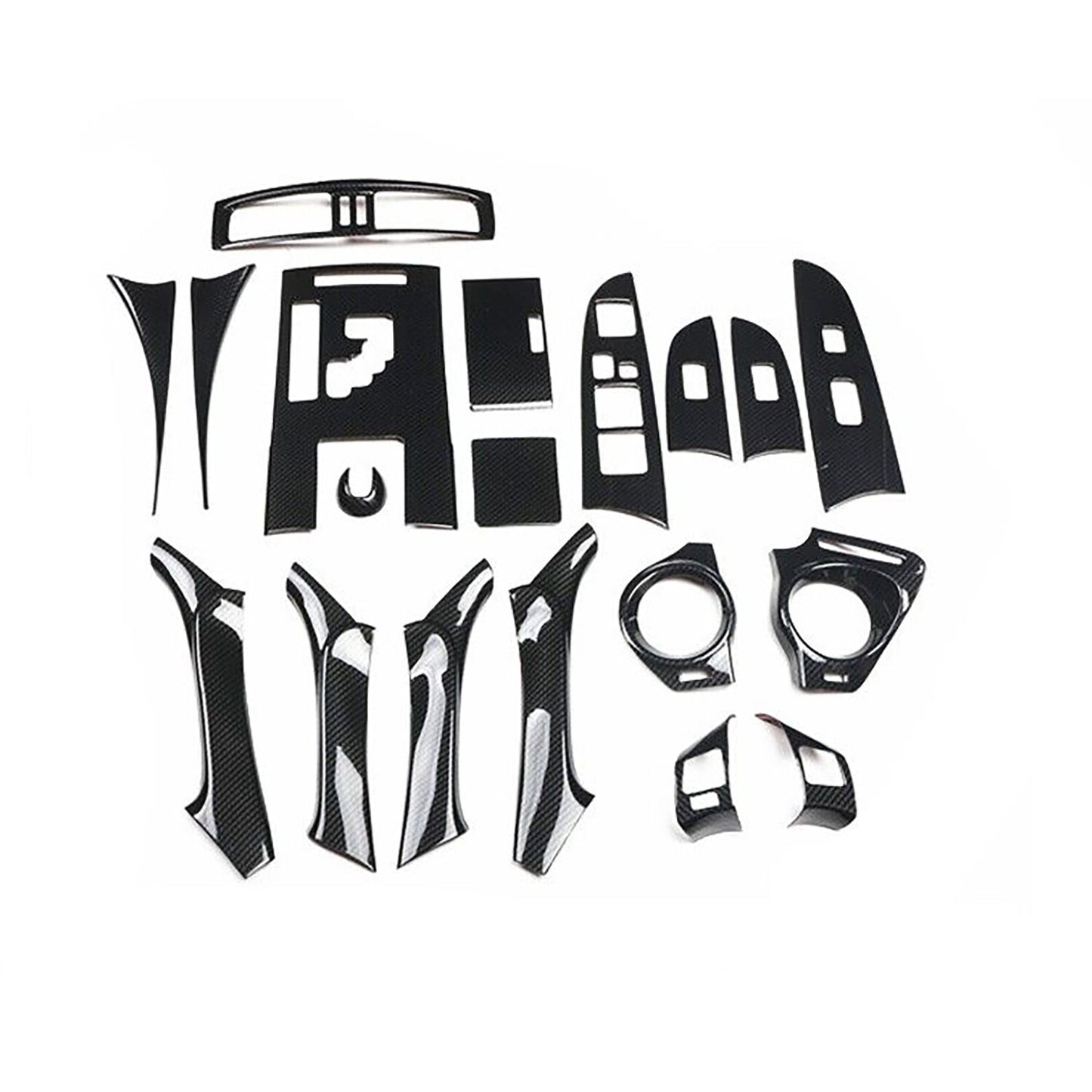19Pcs Left hand Carbon Fiber Interior Door Armrest Panel Trim for Lexus IS F-250