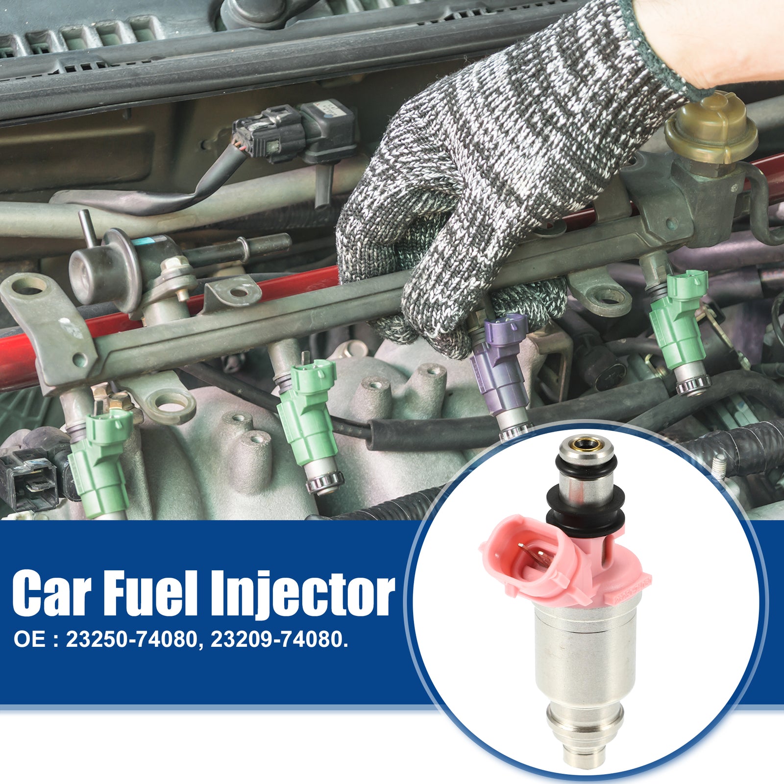 6-pack 23209-74080 automotive fuel injector nozzles suitable for Toyota for Land Cruiser 4.5L (1992-2004)