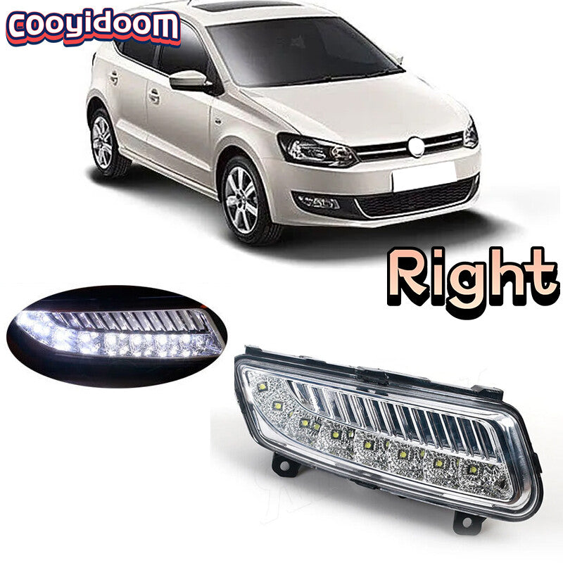 Right LED DRL Front bumper fog light for VW for Volkswagen Polo MK8 6R 2011-2013
