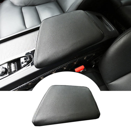 for Volvo S60 2019-23 Black Leather Central Console Armrest Box Cover Trim 1pcs
