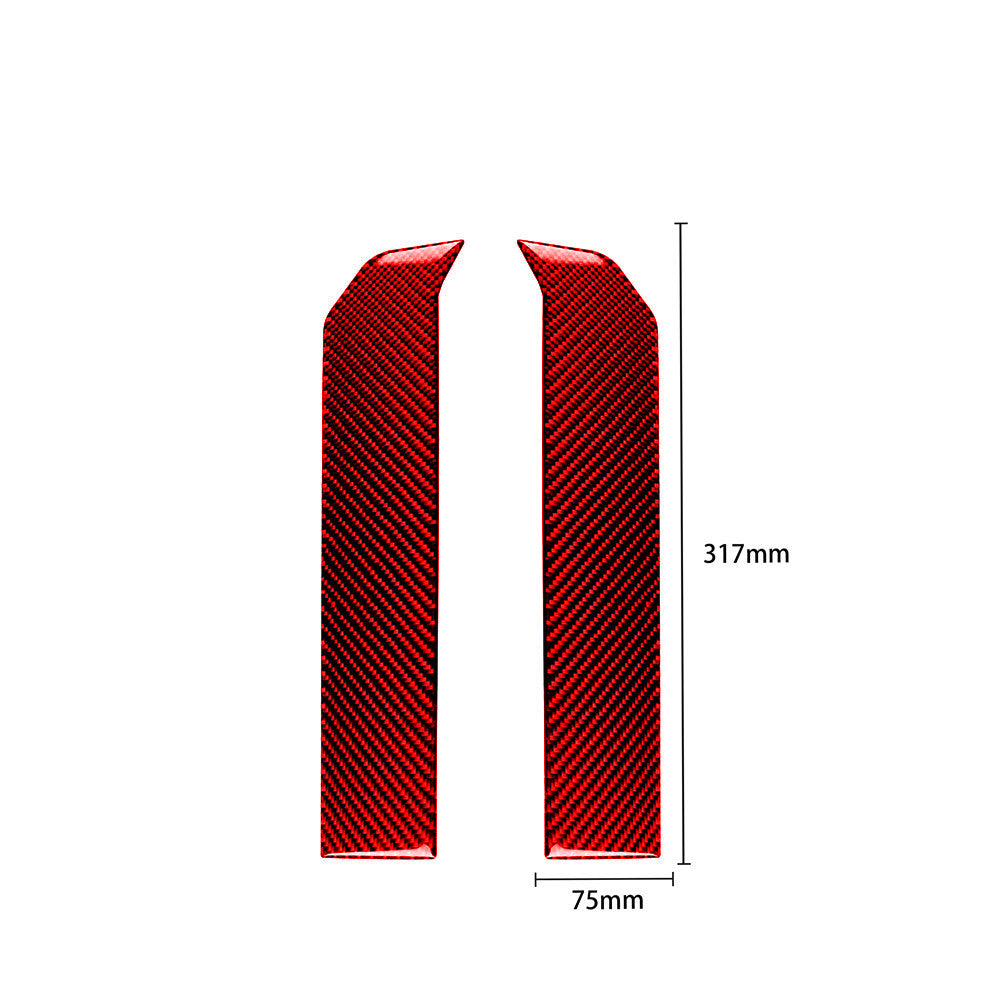 2Pcs Red Carbon Fiber Gear Shift Side Panel Trim Cover for Subaru BRZ for Toyota 86