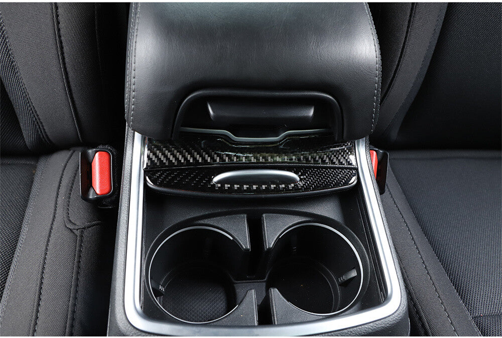 Soft Carbon Fiber Water Cup Holder Panel Decorative Trim for Dodge Charger 2015+