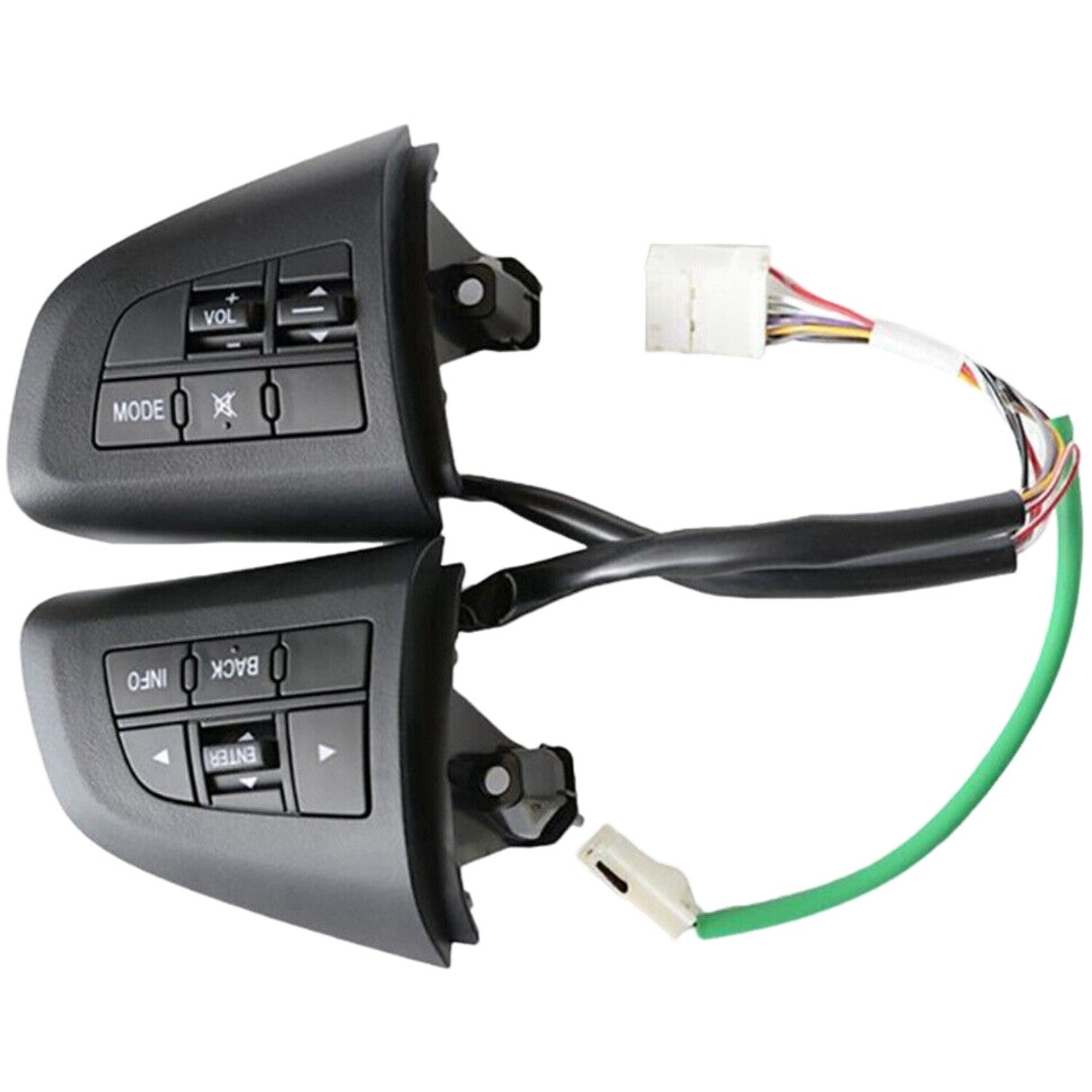2PCS Steering Wheel Switch Control Button Black for Mazda CX-9 CX-7 Replacement