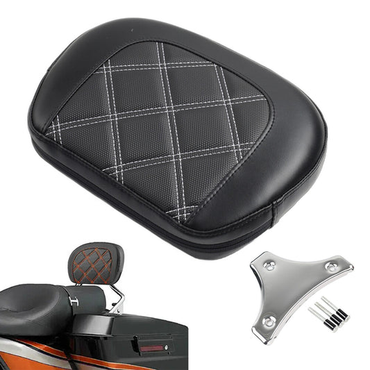 Passenger Sissy Bar Backrest Pad Kit Fit for Harley Road King FLHR Road Glide