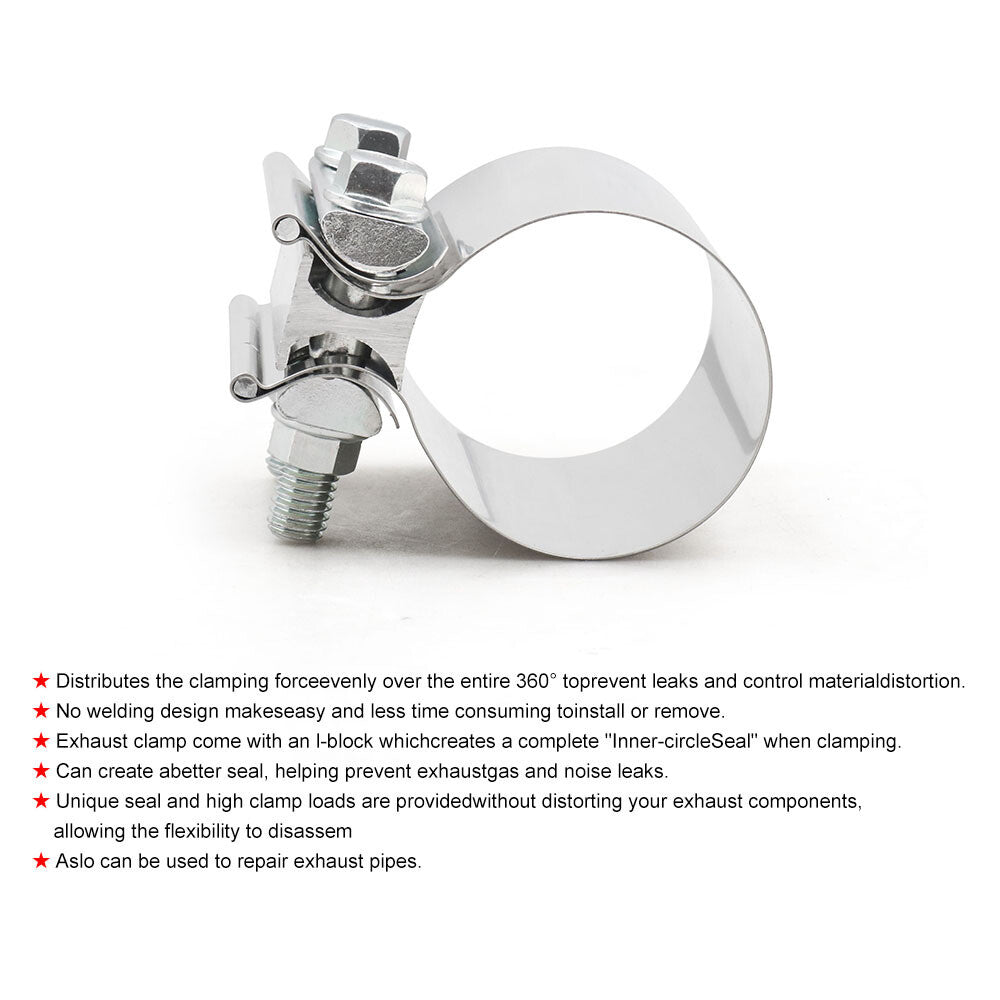 5-inch Butt connector with exhaust clip coupler T-304 exhaust with clip 2-piece set