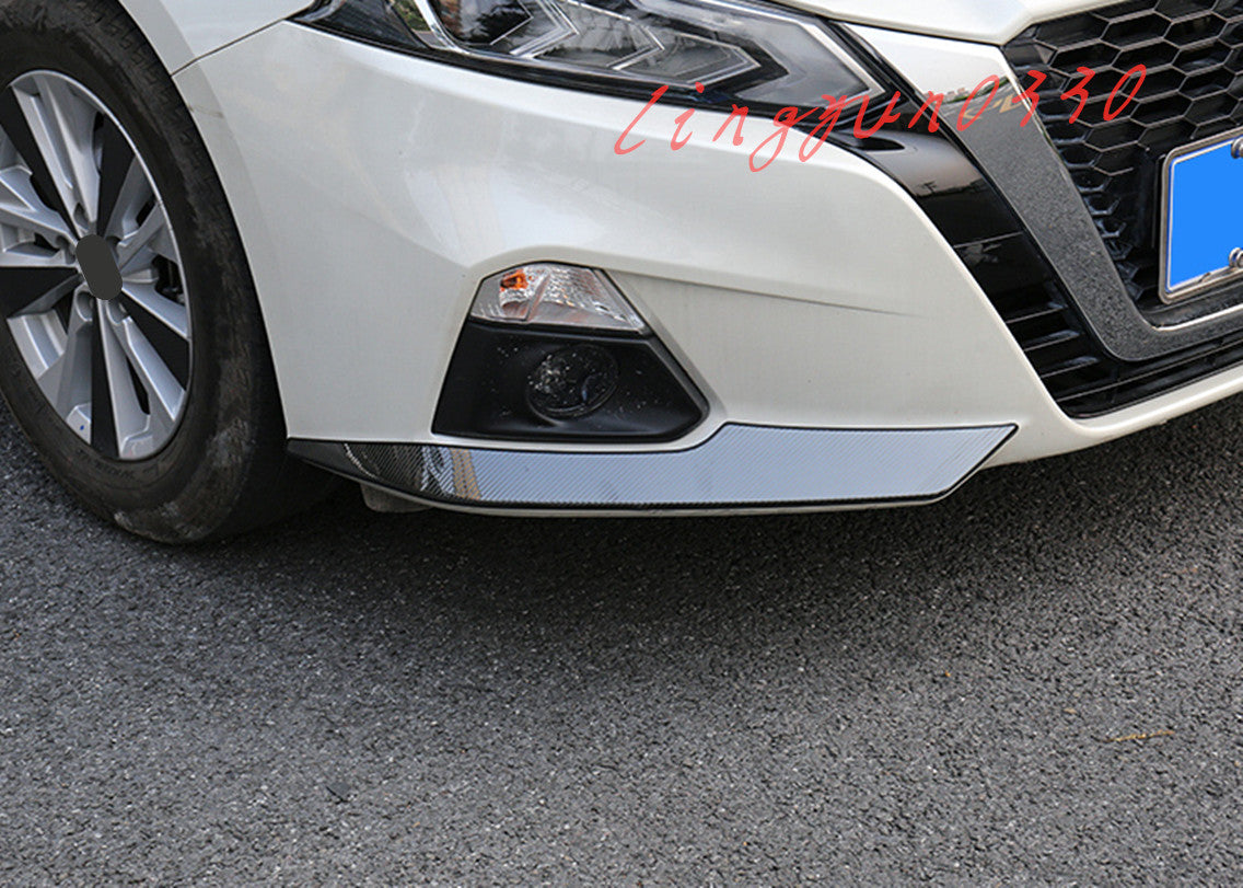 for Nissan Altima 2019-2022 Carbon Fiber Car Front Bumper Lip Cover Trim Molding