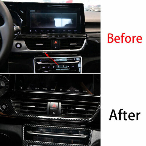 for Kia Seltos 2020-2023 Carbon ABS Central Control Outlet Air Vent Strip Trim