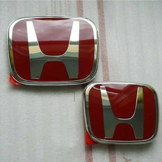Two red H badges, front and rear badges, suitable for Civic 4-door sedans 2016-2021