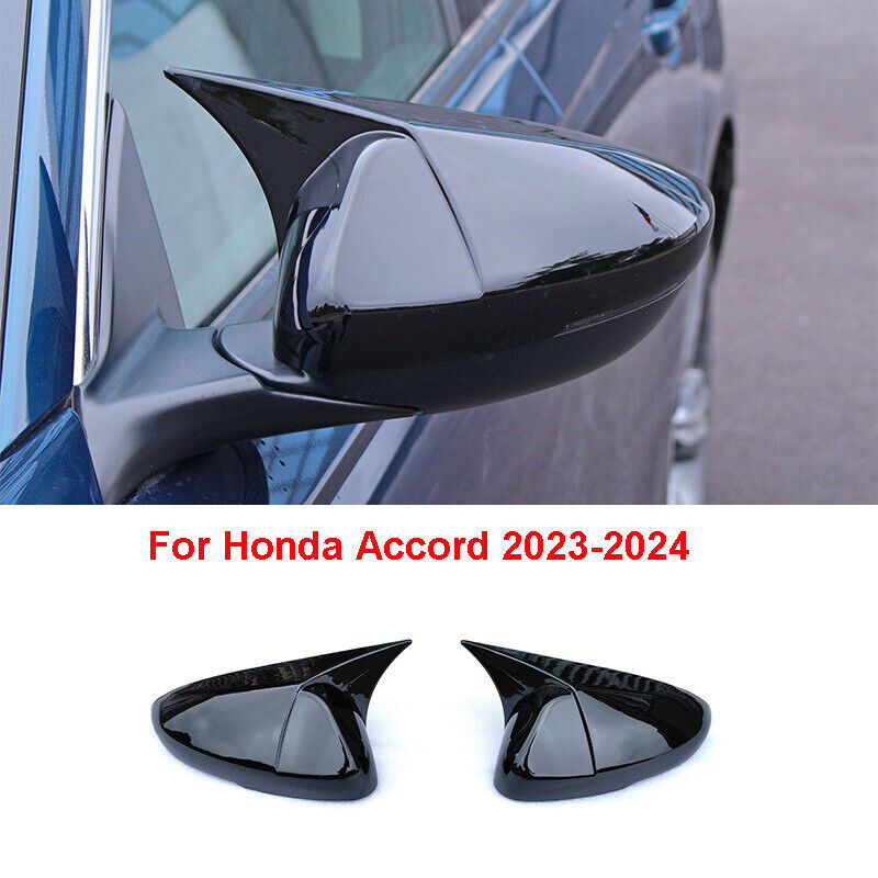 Gloss Black ABS Rearview Door Mirror Cover Shell Cap for Honda Accord 2023-2024