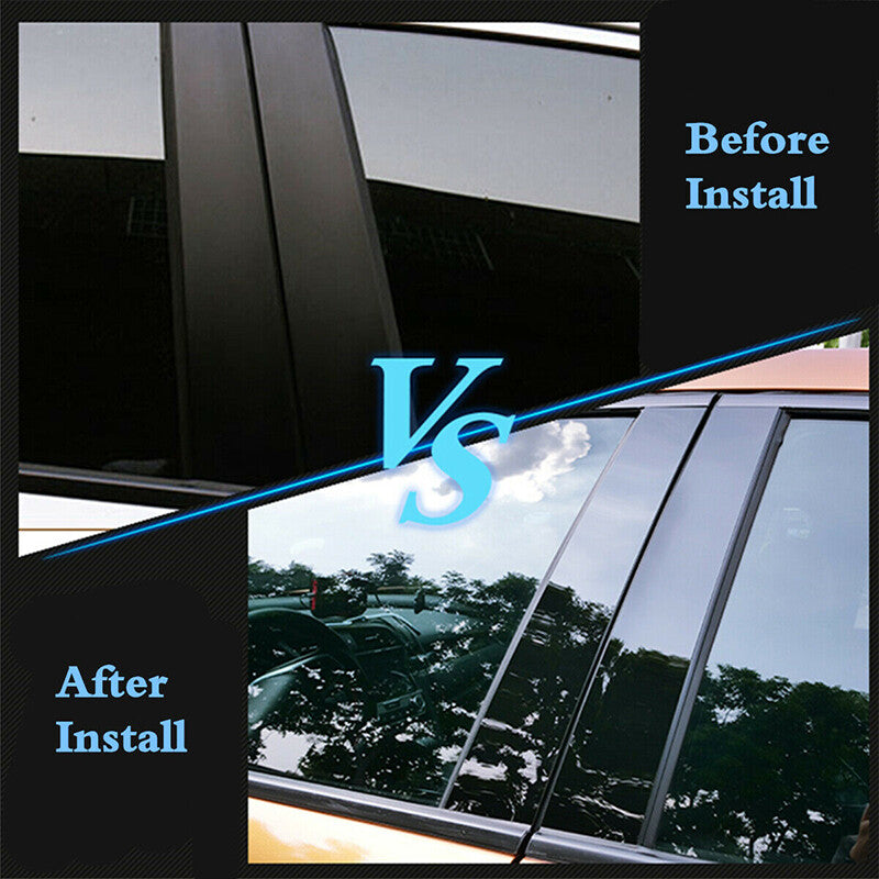 6pcs For 2021-2023 for Hyundai for Elantra Gloss Black Pillar Posts Door Window Trims