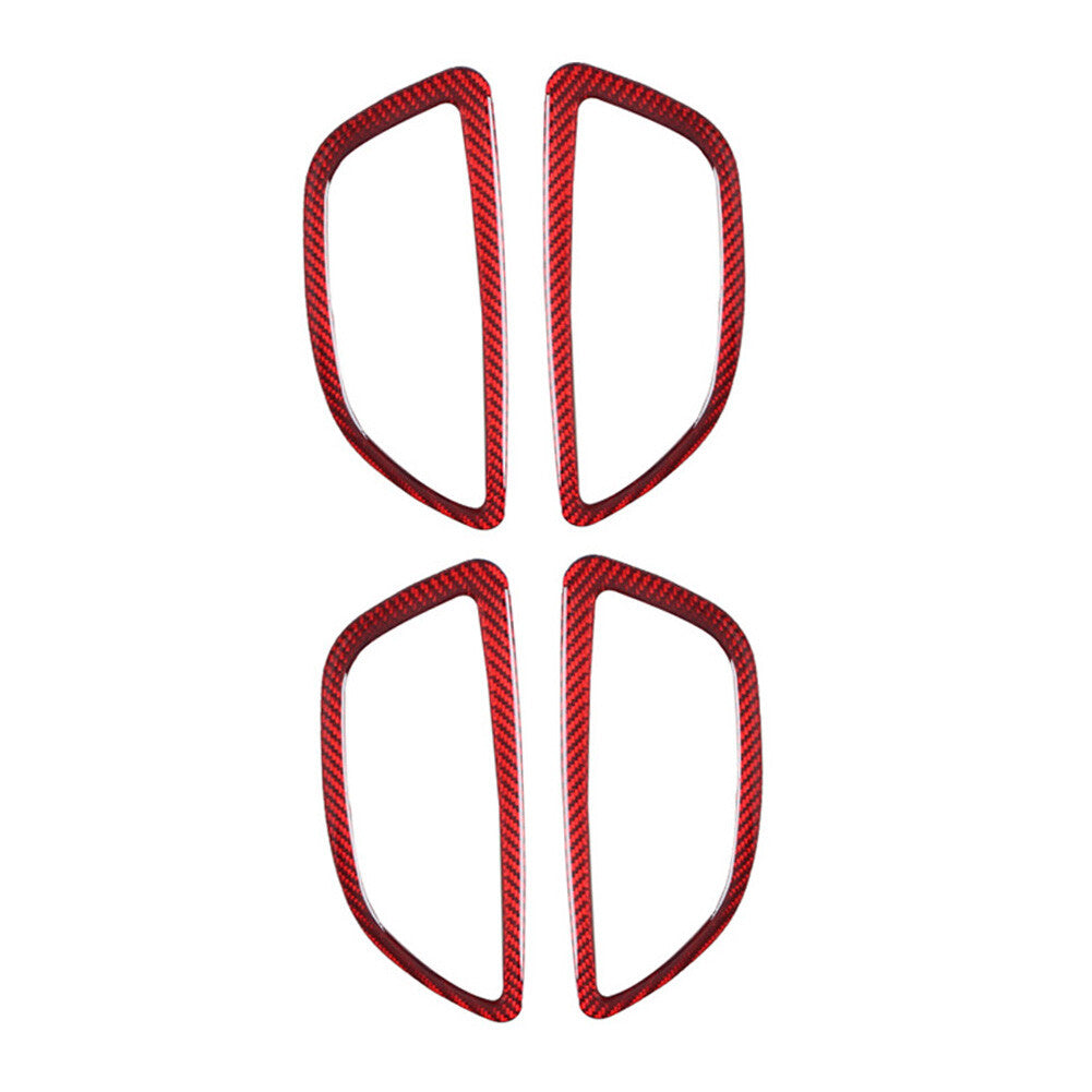 Red Carbon Fiber Door Handles Frame Cover Trim for BMW F10 5 Series 2011-2017