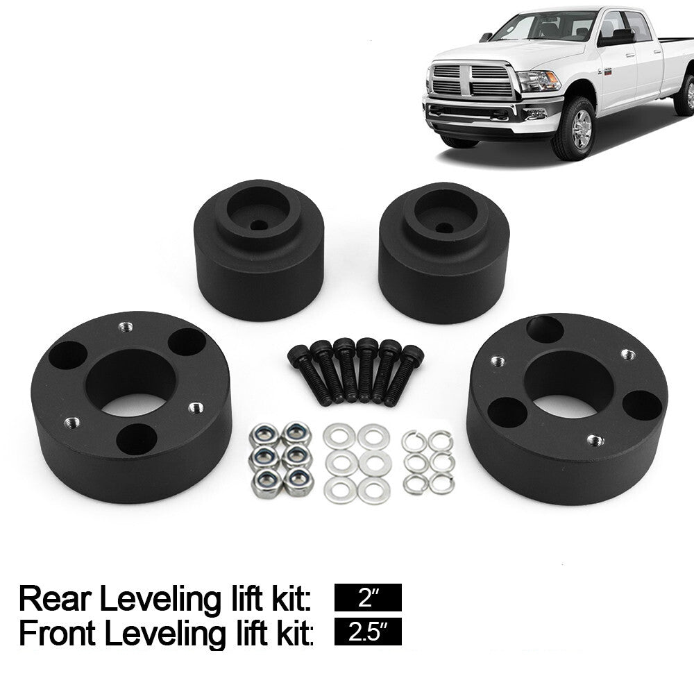 2.5 Front + 2 Rear Full Lift Kit Leveling Kit for Dodge for Ram 1500 4WD 2WD Black