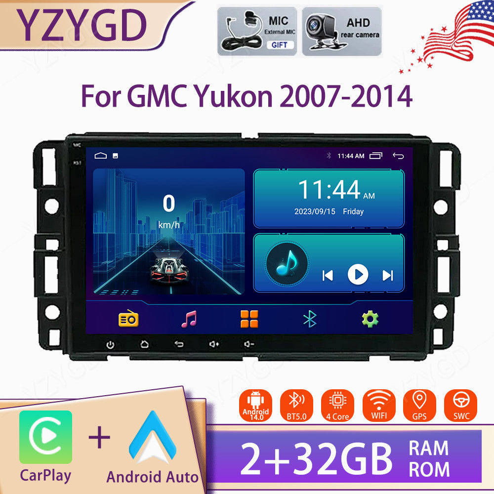 for GMC Yukon 2007-2014 Android Auto Carplay Car Stereo Radio Screen GPS Navi BT