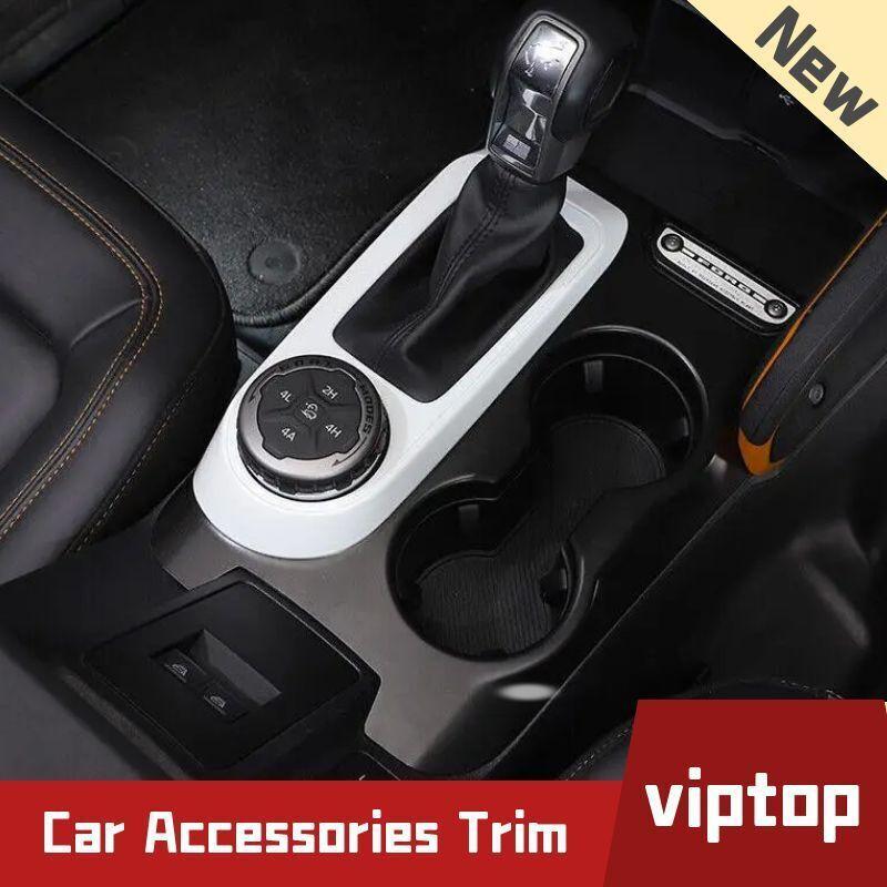 2021-2023 for Ford Bronco Gearbox Gear Shift Panel Cover Trim Decor White ABS