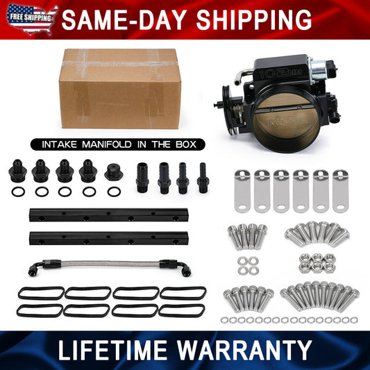 LS Intake Manifold 102mm Throttle Body TPS Low Profile Fuel Rail For LS1 LS2 LS6